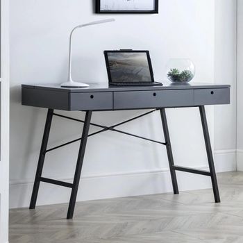 Trianon Grey Wood 3 Drawer Desk