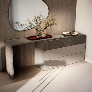 Essenza Italian Fluted Urban Velvet and Tabacco 3 Drawer Dresser