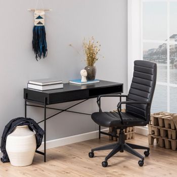 Angus Black Ash 1 Sliding Door 1 Door Desk