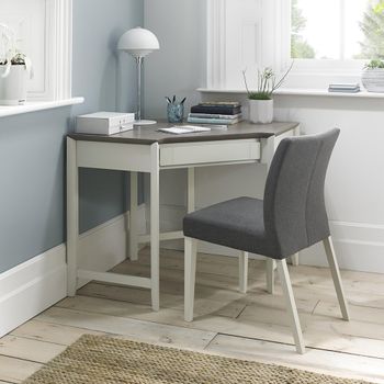 Bergen Grey Washed Oak and Soft Grey 1 Drawer Corner Desk