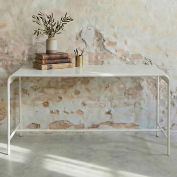 Brenta White Metal Writing Desk