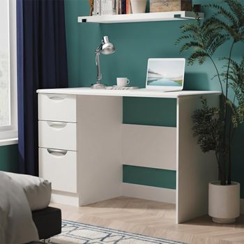 Camden White Gloss 3 Drawer Desk