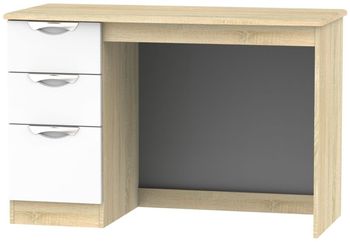 Camden White Gloss and Oak 3 Drawer Desk
