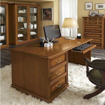 Nostalgia Italian Walnut Single Pedestal Computer Desk
