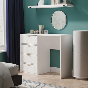 Harlequin White Matt 4 Drawer Desk