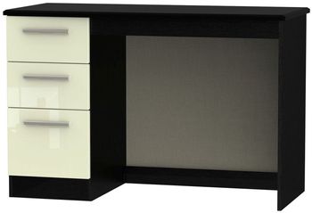 Knightsbridge Cream Gloss and Black 3 Drawer Desk