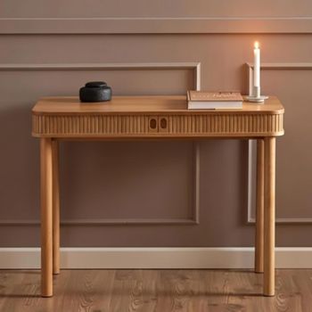 Langley Oak 2 Door Fluted Desk