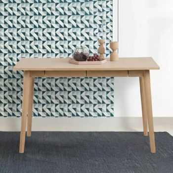 Marte White Oak 2 Drawer Writing Desk