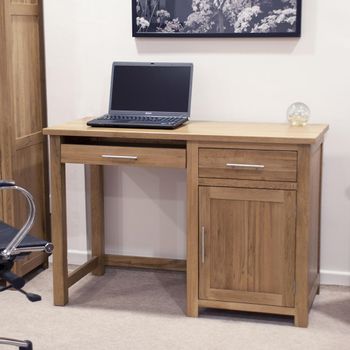 Opus Oak 1 Door 2 Drawer Single Pedestal Computer Desk