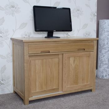 Opus Oak 2 Door Hideaway Storage Desk