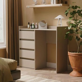Osaka Mushroom Matt Fluted 4 Drawer Desk