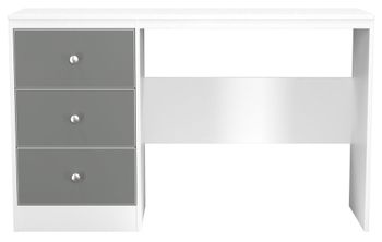 Padstow Grey and White Matt 3 Drawer Desk