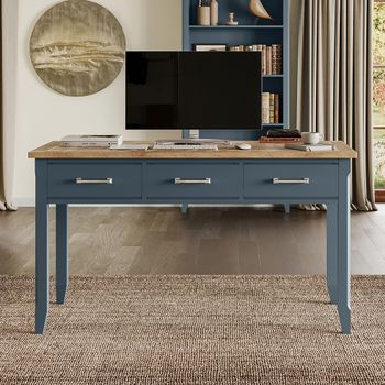 Signature Blue Executive 3 Drawer Desk