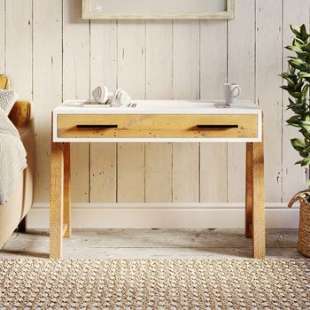 Trinity Reclaimed Wood and White 2 Drawer Office Desk