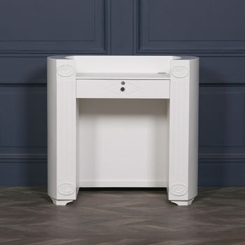 Reception White 1 Drawer Curved Desk