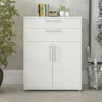 Prima White 2 Door 2 Drawer Filing Cabinet