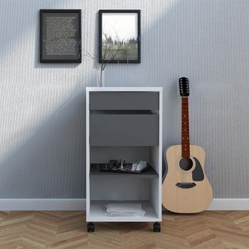 Function Plus White and Grey File Cabinet