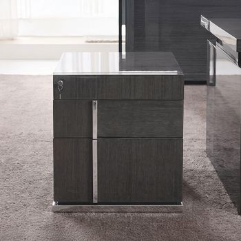 Montecarlo Italian Grey Koto High Gloss 2 Drawer Left Lockable Filing Cabinet