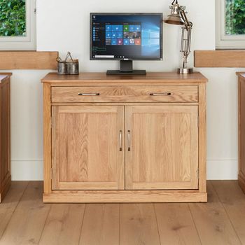 Mobel Oak Home Office 2 Door 1 Drawer Desk