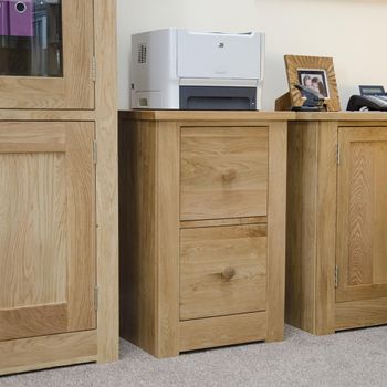 Torino Oak 2 Drawer Filing Cabinet