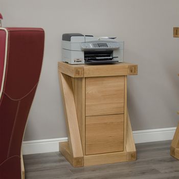 Z Designer Oak 2 Drawer Filing Cabinet