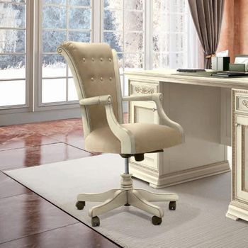 Torriani Italian Ivory Home Office Swivel Armchair