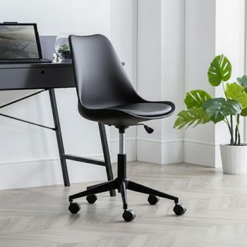Erika Black Faux Leather Office Chair
