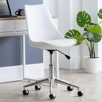 Erika White Faux Leather Office Chair