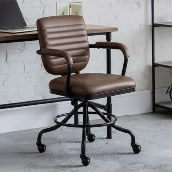 Gehry Brown Faux Leather Office Chair