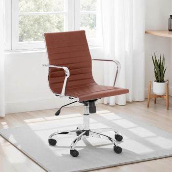 Gio Brown Faux Leather Office Chair