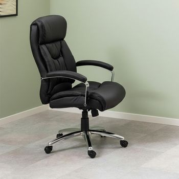 Benson Black Faux Leather Office Chair