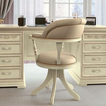 Torriani Italian Ivory Home Office Swivel Chair