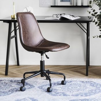 Monaco Brown Faux Leather Adjustable Office Chair