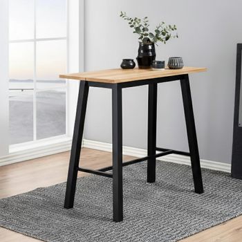 Chara Oak and Black Bar Table