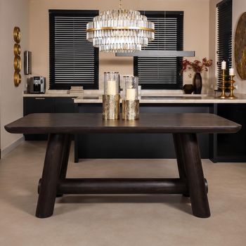 Menara Brown Acacia Wood Bar Counter Rectangle Table