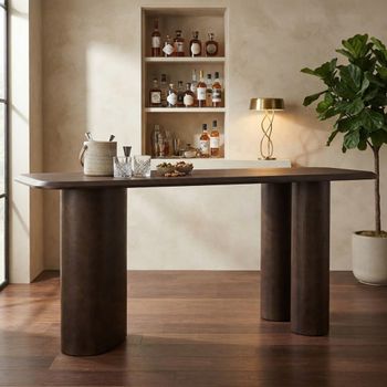 Prancer Brown Wood Bar Counter Rectangle Table