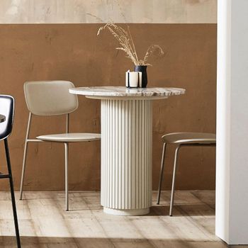 Erie Ivory Marble Round Cafe Table