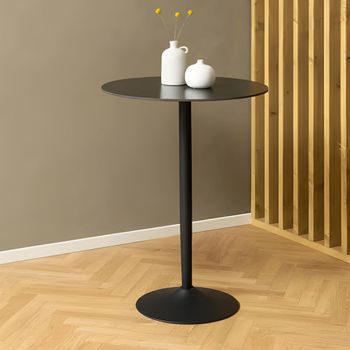 Malta Black Ceramic Round Bar Table