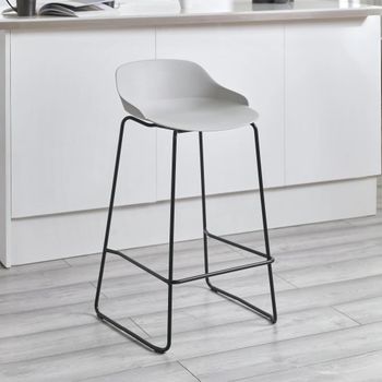 2 x Rocco Light Grey Barstool