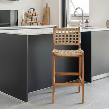 Derby Natural Teak Wood Counter Chair