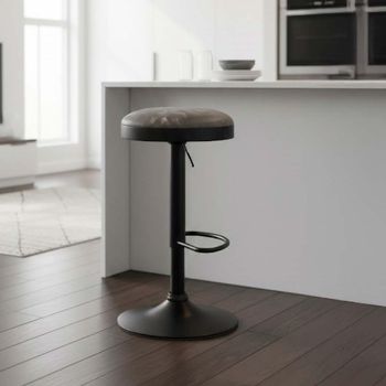 2 x Remi Grey Leather Barstool