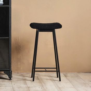 Zala Black Fabric Barstool