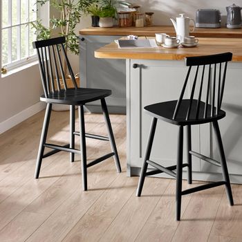 2 x Alassio Black Barstool