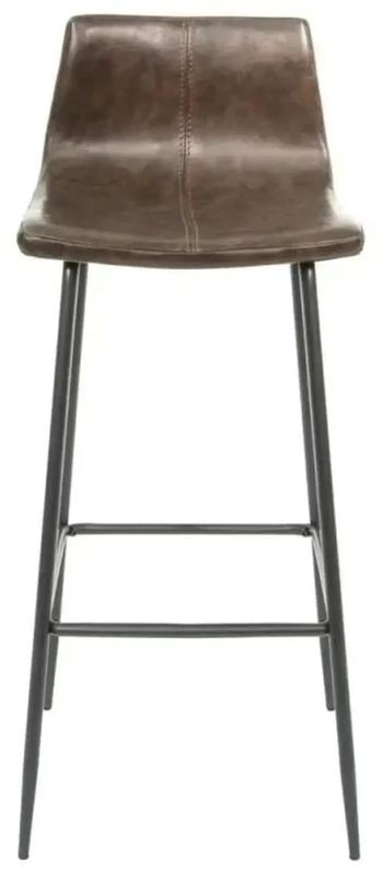 Clearance - 2 x Erlangen Vintage Chestnut Leather Barstools