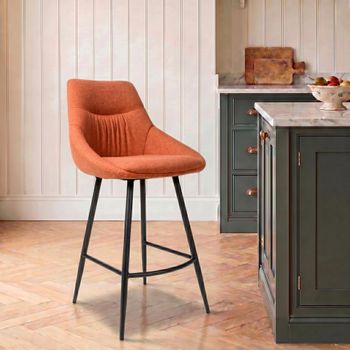 2 x Boden Bar Chair Brick Red Fabric
