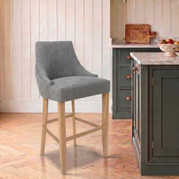 2 x Cole Grey Fabric Bar Chair