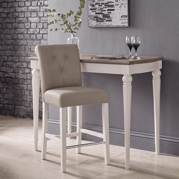 2 x Montreux Barstools Upholstered Grey Bonded Leather Soft Grey