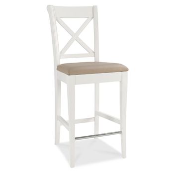 2 x Hampstead Barstools X Back Ivory Bonded Leather