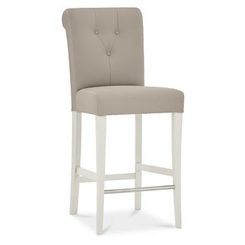 2 x Montreux Barstools Upholstered Grey Bonded Leather Soft Grey