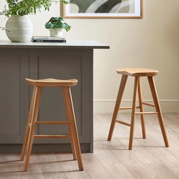 2 x Mulu Natural Wood Barstool